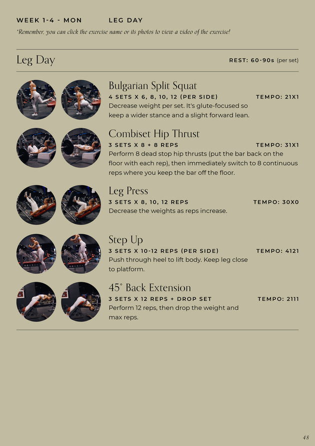 Elevate Guide 4-Day Split - 12 Week Gym Program